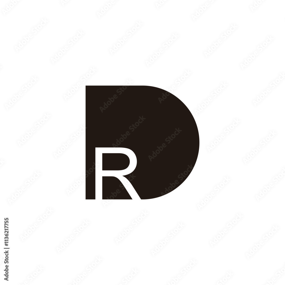 Letter R in D geometric symbol simple logo vector Letter R in D geometric symbol simple logo vector