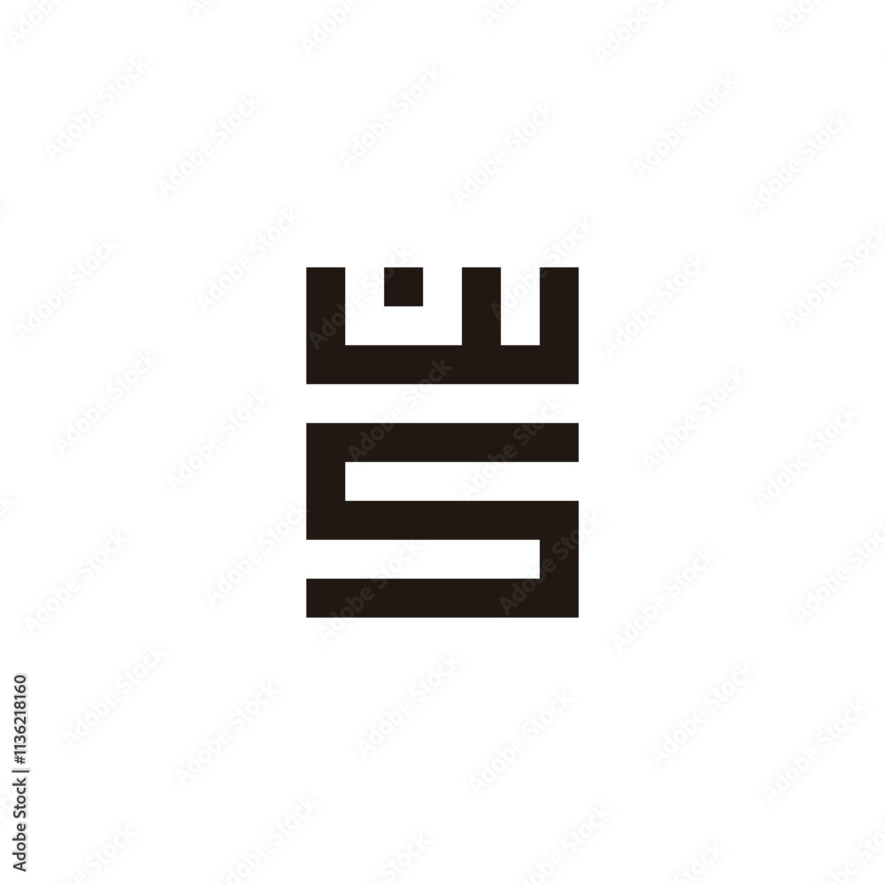 Letter U, w and S square geometric symbol simple logo vector Letter U, w and S square geometric symbol simple logo vector