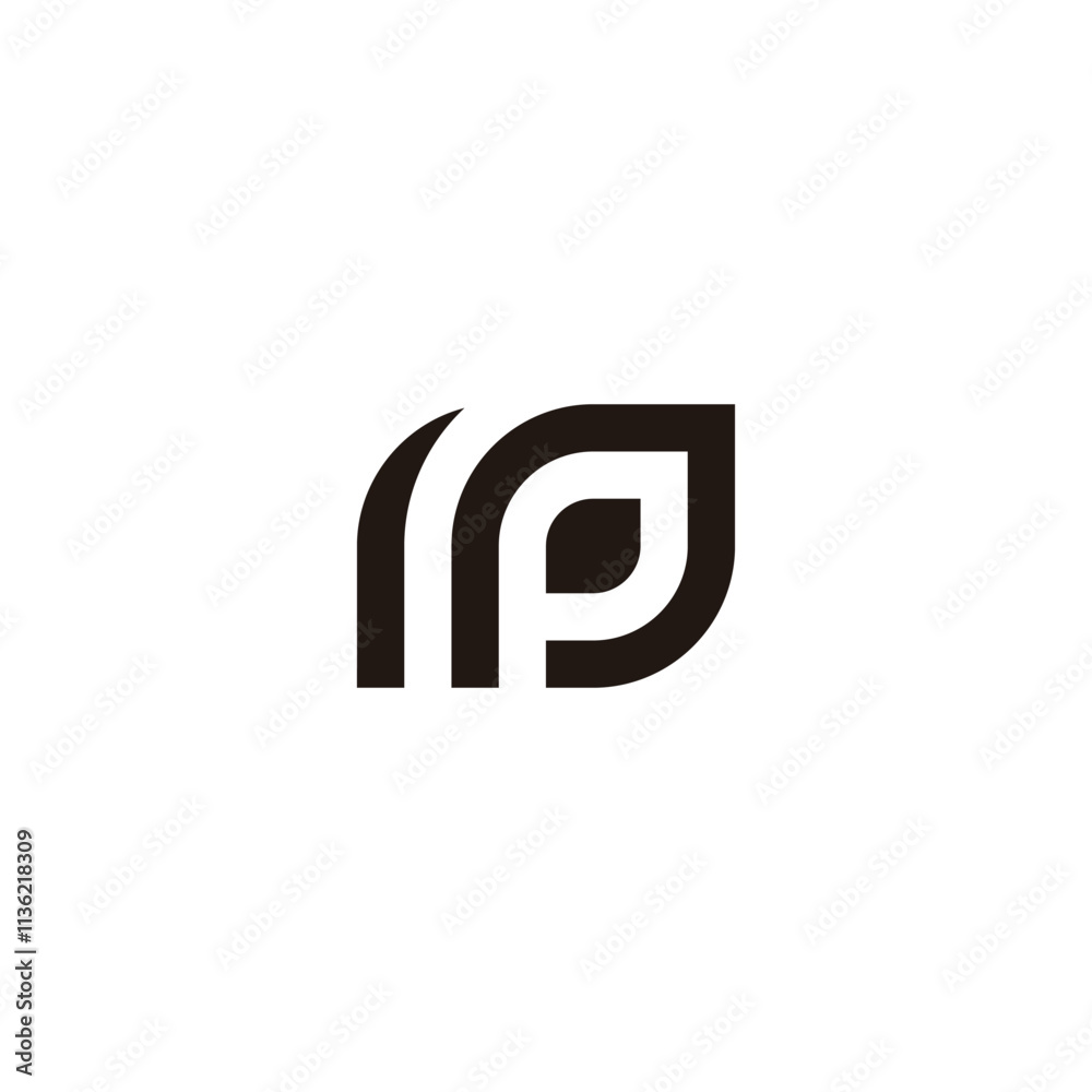 Letter m and P leaf geometric symbol simple logo vector Letter m and P leaf geometric symbol simple logo vector