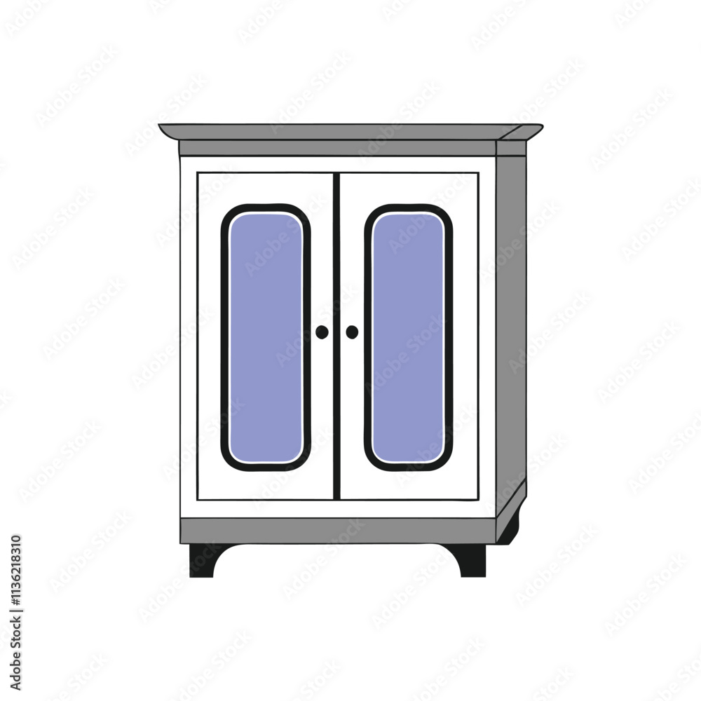a simple illustration of a wooden cabinet with two doors a simple illustration of a wooden cabinet with two doors