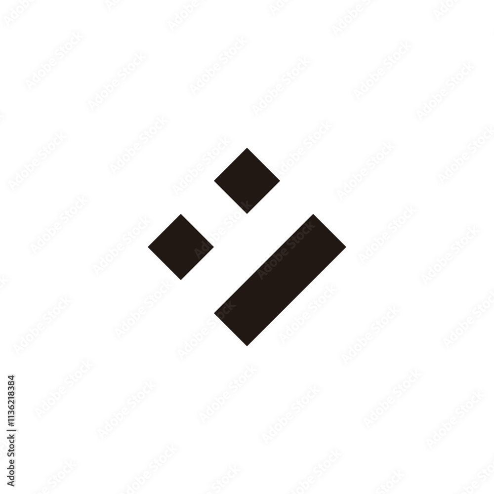 Letter y, U square geometric symbol simple logo vector
