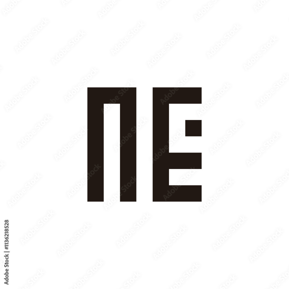 Letter n E c square geometric symbol simple logo vector Letter n E c square geometric symbol simple logo vector