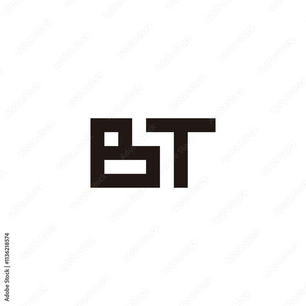 Letter BT square geometric symbol simple logo vector Letter BT square geometric symbol simple logo vector