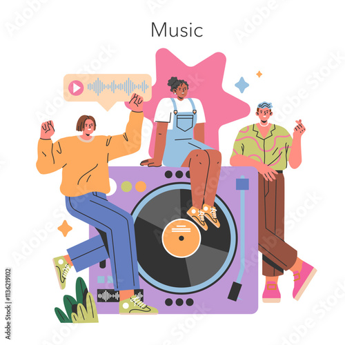 Gen Z Hobbies. Flat Vector Illustration