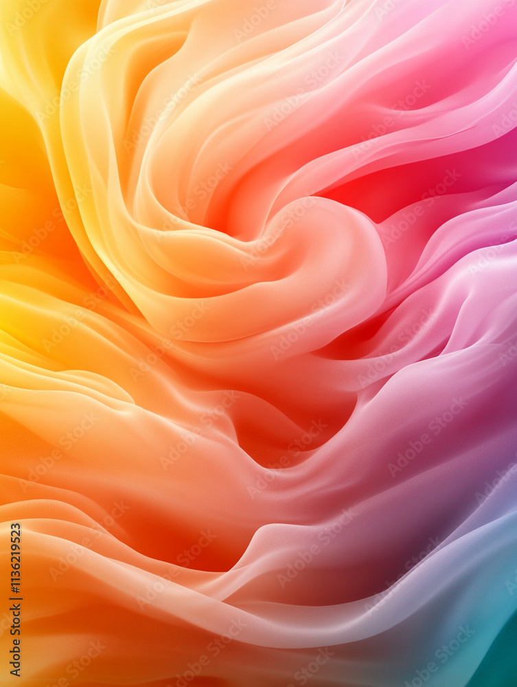 Obraz premium Soft pastel-colored smoke blending seamlessly into a calming abstract composition with smooth gradients and a serene atmosphere