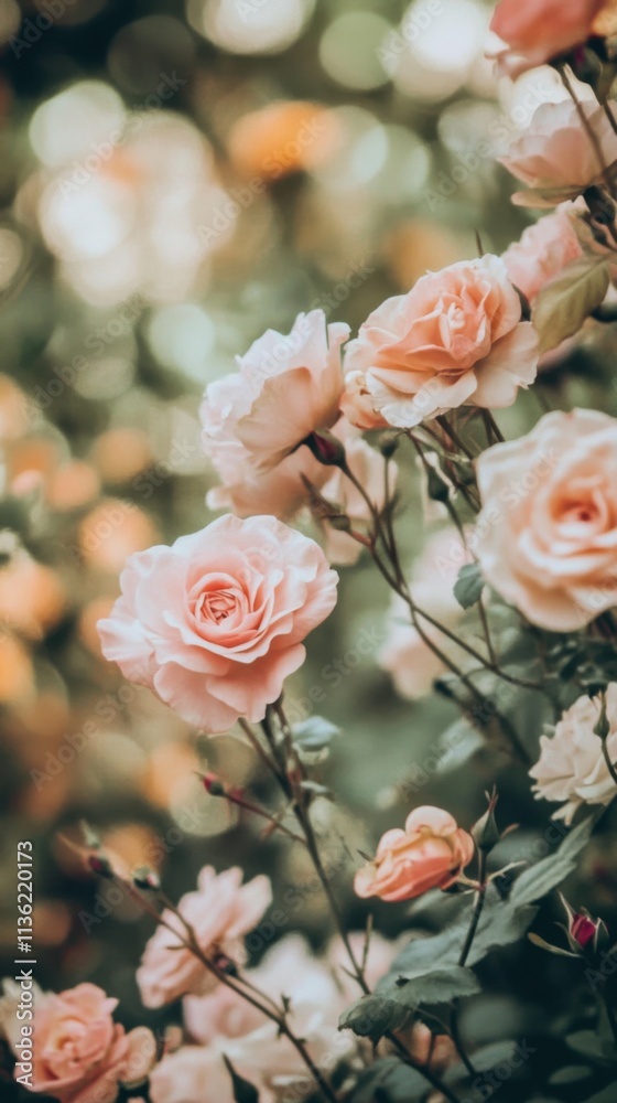 pastel-colored flowers against a dreamy blurred background, focus on soft hues and romantic ambiance pastel-colored flowers against a dreamy blurred background, focus on soft hues and romantic ambiance