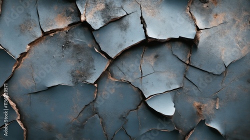 Cracked weathered blue paint texture background