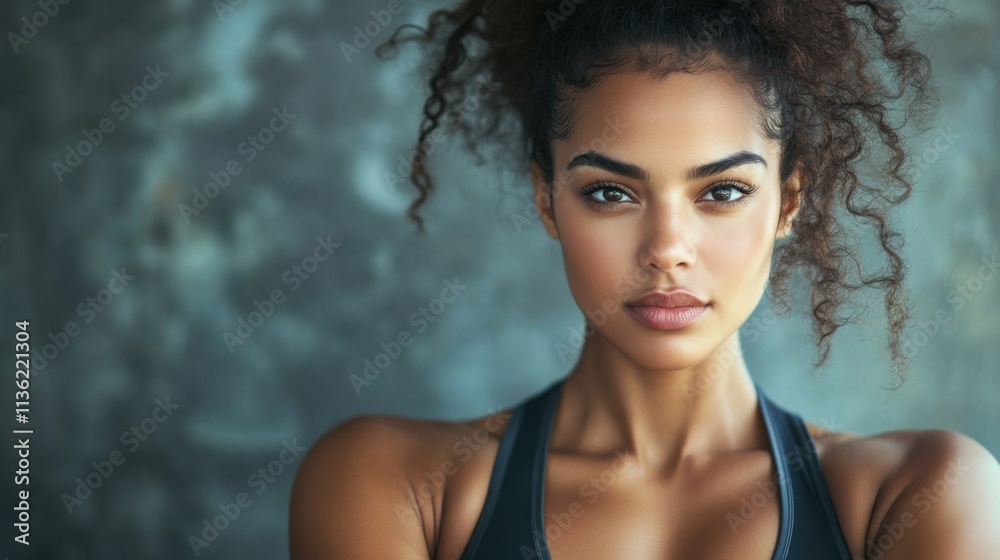young woman in stylish workout outfit posing confidently, healthy and energetic, focus on fitness and motivation young woman in stylish workout outfit posing confidently, healthy and energetic, focus on fitness and motivation