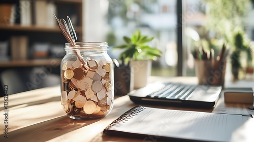 A Beautifully Arranged Gratitude Jar Filled With Notes Ai Generative High Quality Image