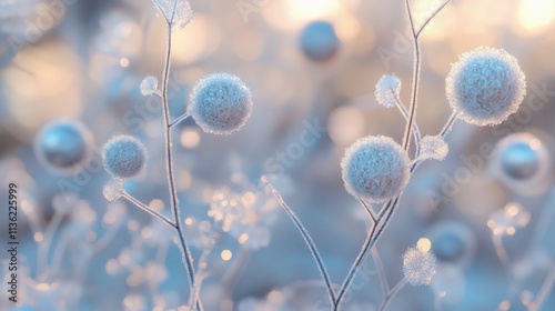 Winterliche Beerenzweige mit frostigem Licht