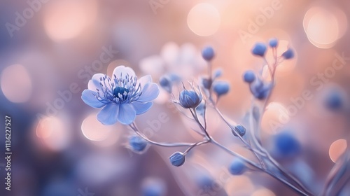 Filigrane Blumen im violetten Licht