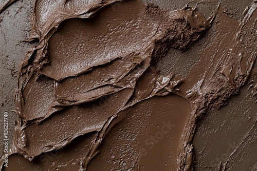 Silky mud mask texture showcasing rich, creamy consistency and natural beauty benefits for skincare enthusiasts photo