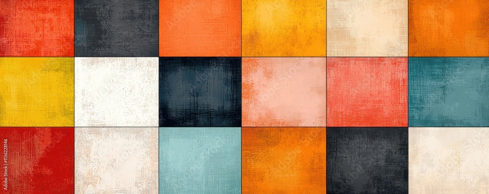 Abstract Colorful Plaid Pattern Background Modernist Design Warm Tones Soft Textures Abstract Colorful Plaid Pattern Background Modernist Design Warm Tones Soft Textures