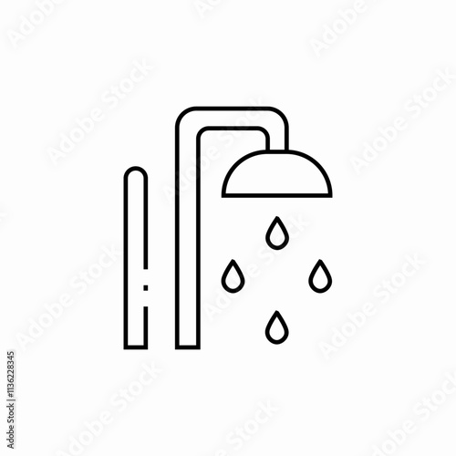 bathroom shower icon sign vector