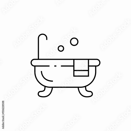 bathtub shower icon sign vector