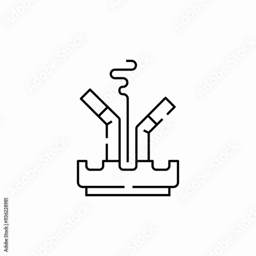 cigarettes ash tray icon sign vector