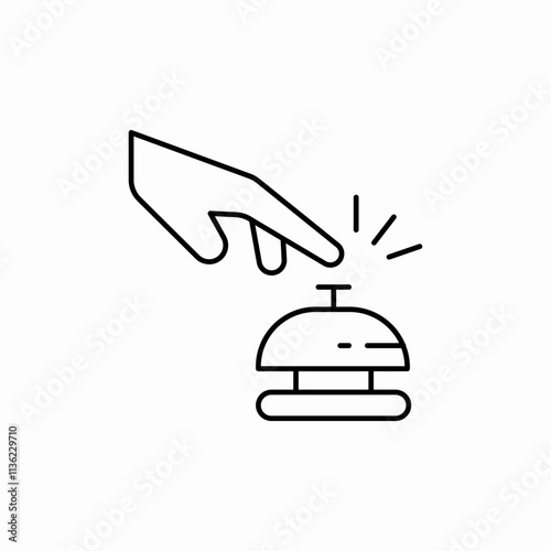 desk bell ring icon sign vector