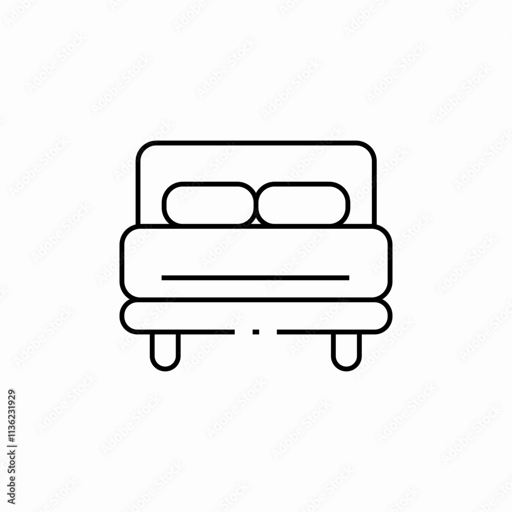king size bed icon sign vector