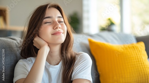 Woman in distress holding her face with a pained expression