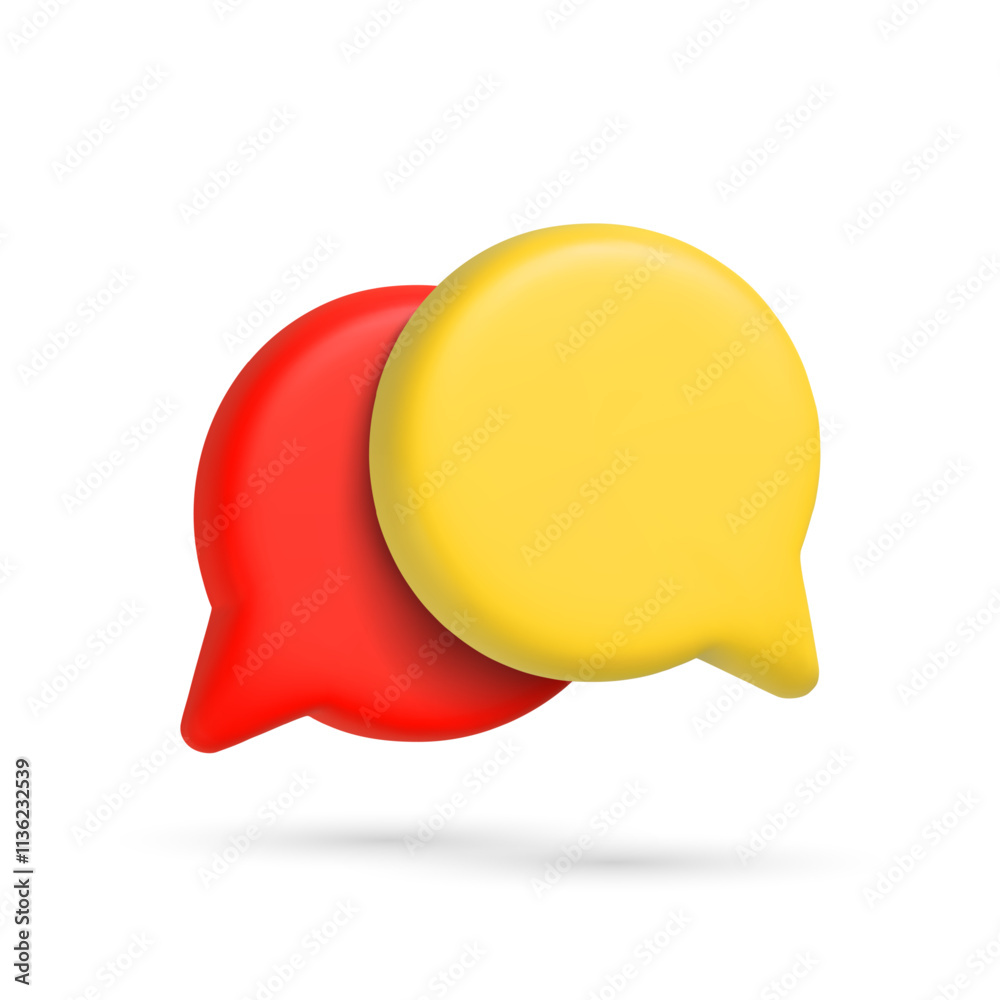 3D speech bubble icons. 3D Symbol or emblem for speak bubble text, chatting box, message box outline cartoon. Vector illustration 3D speech bubble icons. 3D Symbol or emblem for speak bubble text, chatting box, message box outline cartoon. Vector illustration