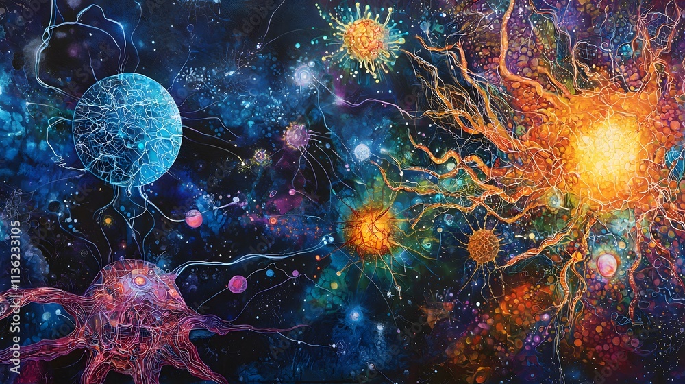 Vibrant Neural Network Imagery Illustrating Futuristic Energy Dynamics Vibrant Neural Network Imagery Illustrating Futuristic Energy Dynamics