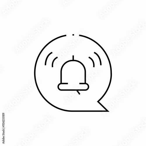 ring bell speech bubble icon sign vector