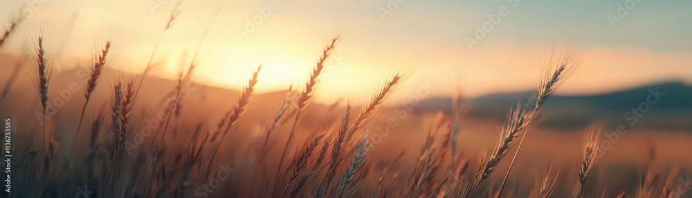 Golden Wheat Field Sunset Summer Harvest Landscape Photography