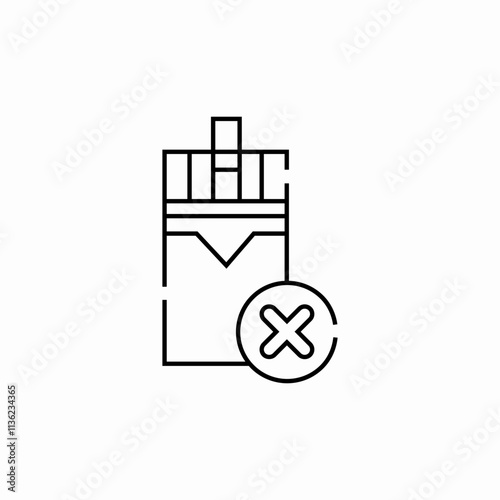 smoking prohibited pack icon sign vector