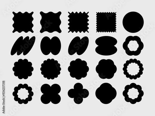 Modern retro geometric shapes y2k frames