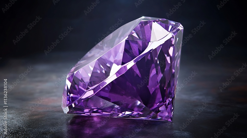 Brilliant Purple Amethyst Gemstone: A Close-Up View of a Sparkling Precious Stone Brilliant Purple Amethyst Gemstone: A Close-Up View of a Sparkling Precious Stone