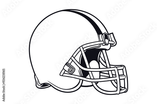 american football helmet silhouette vector on white background