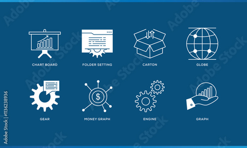 Business and Finance Line Icons Set