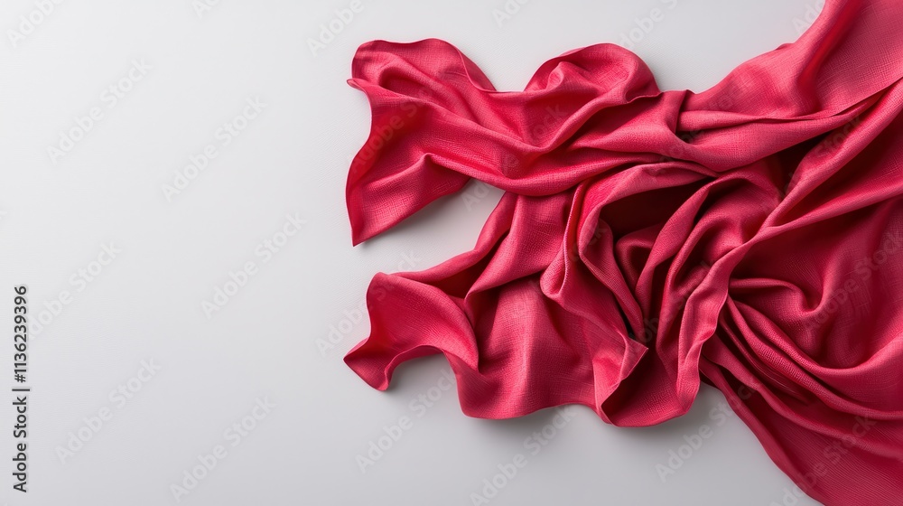 Naklejka premium Minimalist composition of vibrant red material with elegant folds