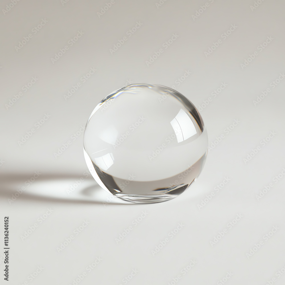 A clear crystal ball reflecting light, perfect for abstract or artistic compositions. A clear crystal ball reflecting light, perfect for abstract or artistic compositions.