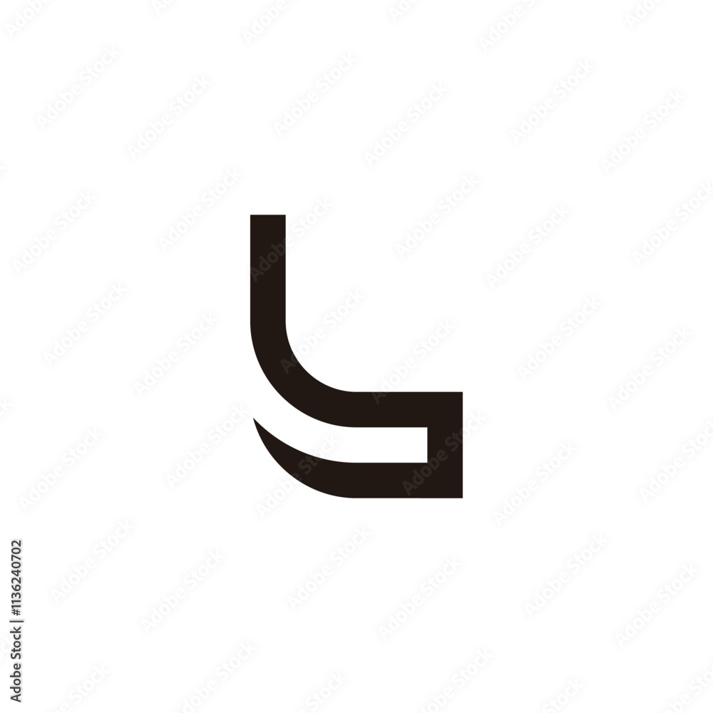 Letter L curve geometric symbol simple logo vector Letter L curve geometric symbol simple logo vector