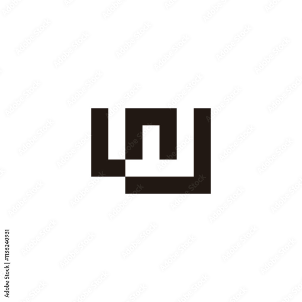 Letter L, n, w and J square geometric symbol simple logo vector Letter L, n, w and J square geometric symbol simple logo vector
