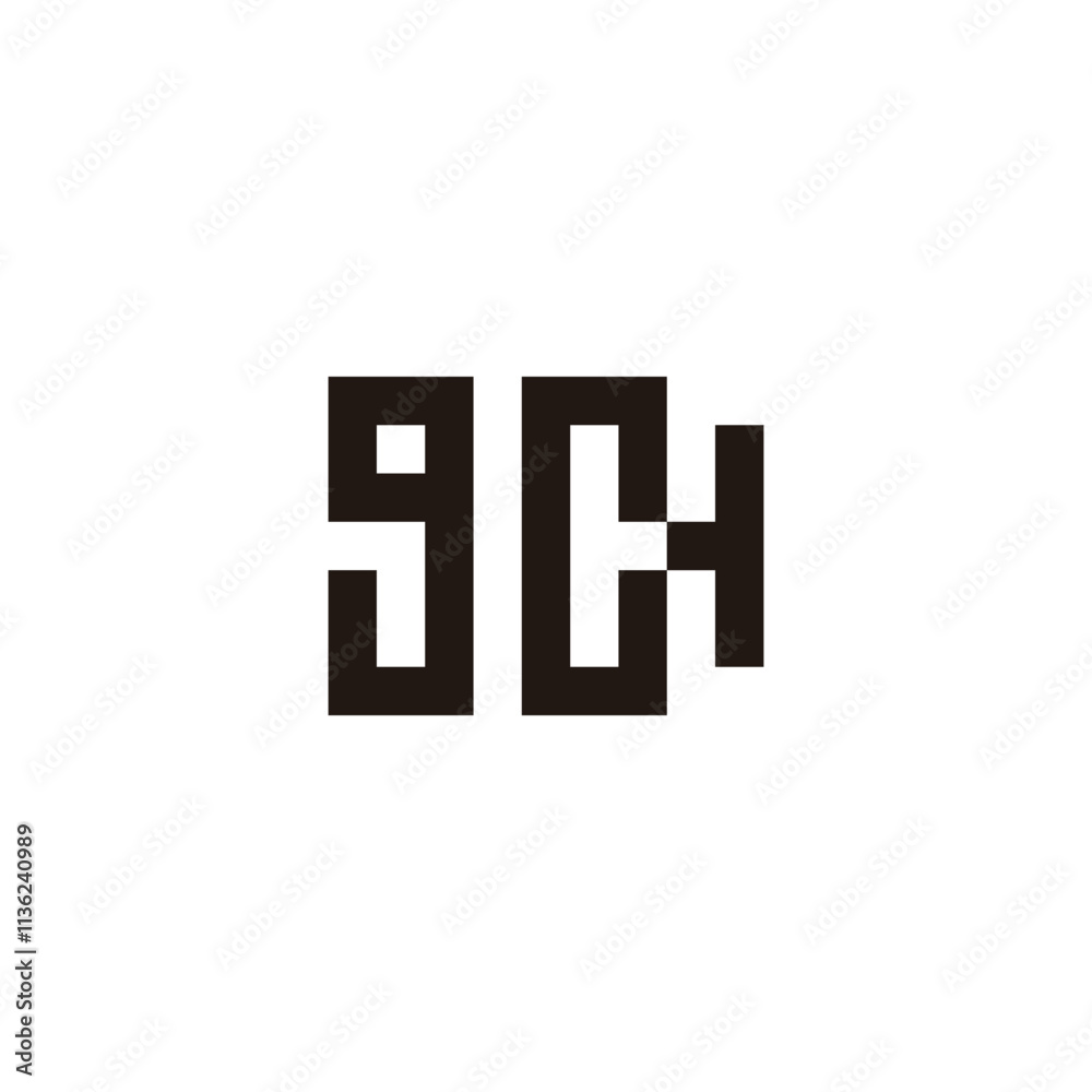 Letter g C H square geometric symbol simple logo vector Letter g C H square geometric symbol simple logo vector