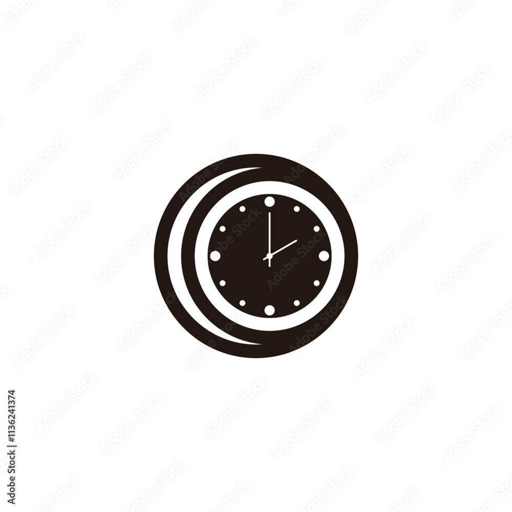 Clock, circle, figure geometric symbol simple logo vector Clock, circle, figure geometric symbol simple logo vector