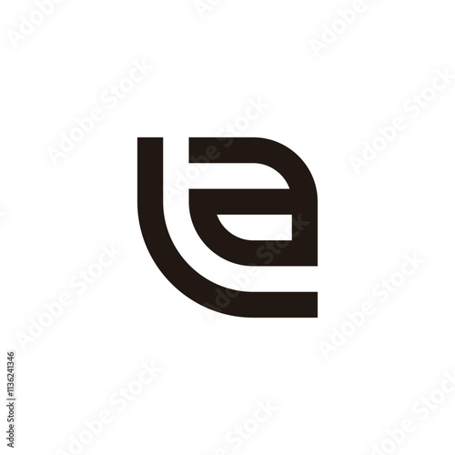 Letter L, t and a leaf geometric symbol simple logo vector