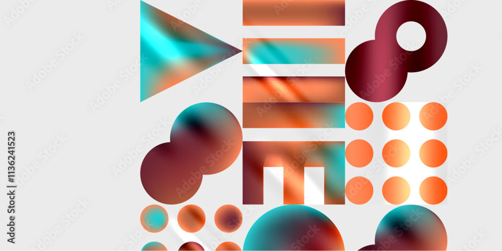 Simple shapes - circles, triangles, rectangles abstract background. Vector Illustration For Wallpaper, Banner, Background, Card, Book Illustration, landing page Simple shapes - circles, triangles, rectangles abstract background. Vector Illustration For Wallpaper, Banner, Background, Card, Book Illustration, landing page