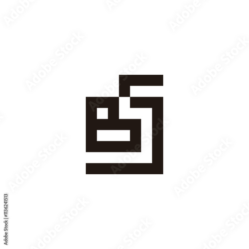 Letter B, S and J square geometric symbol simple logo vector