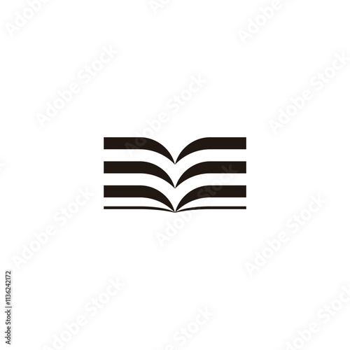 Book, letter E geometric symbol simple logo vector