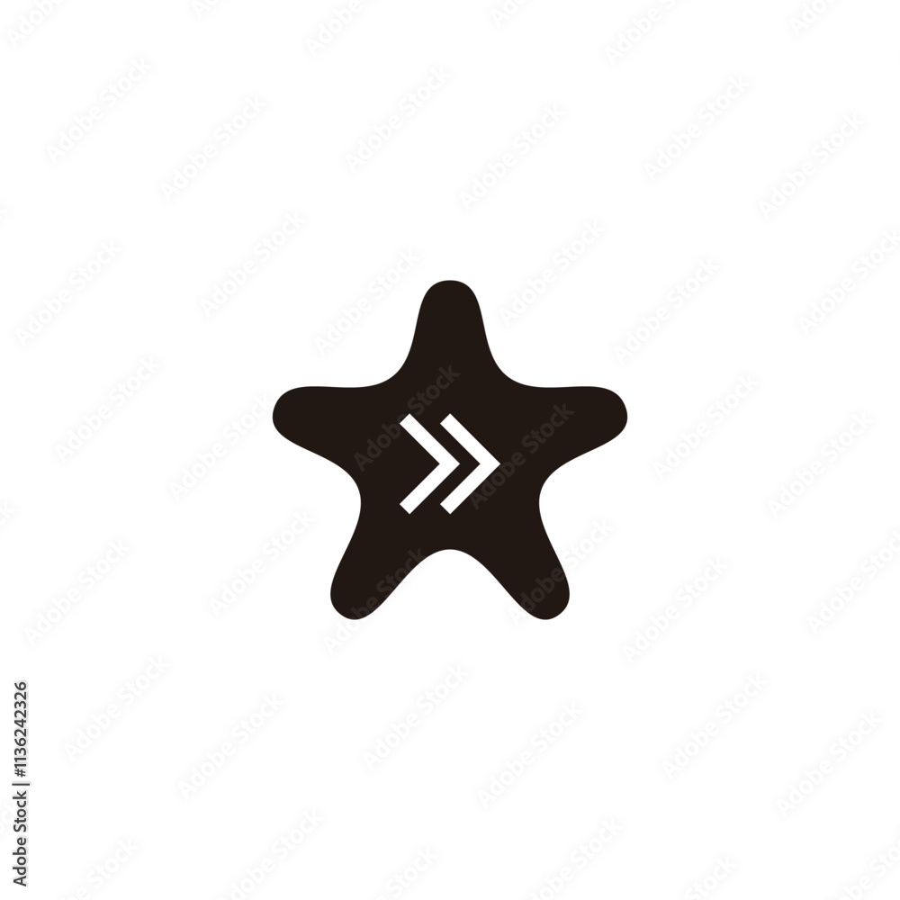 Obraz premium Direction in Star, geometric symbol simple logo vector