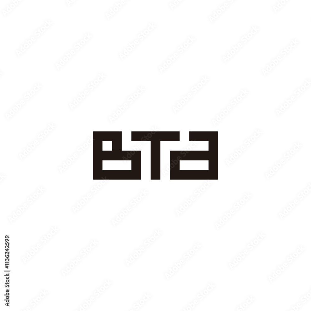 Letter B T a square geometric symbol simple logo vector Letter B T a square geometric symbol simple logo vector