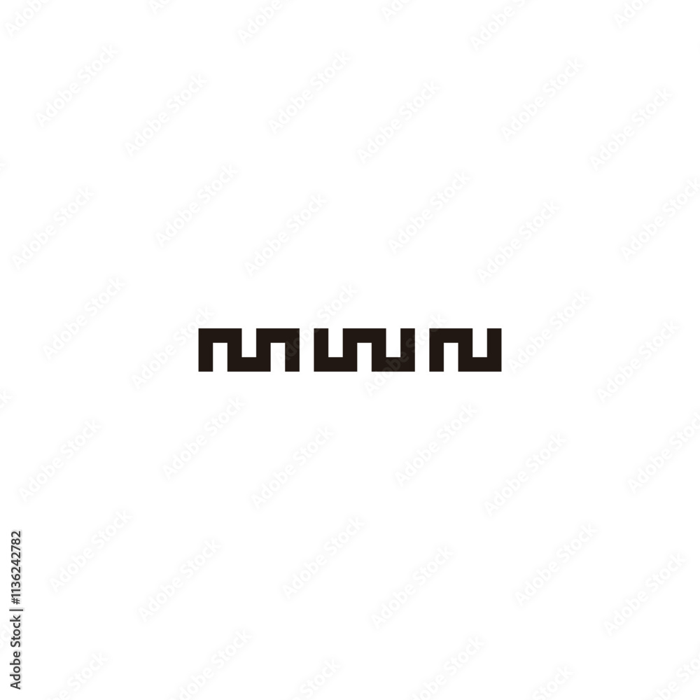 Letter M, W and N square geometric symbol simple logo vector Letter M, W and N square geometric symbol simple logo vector
