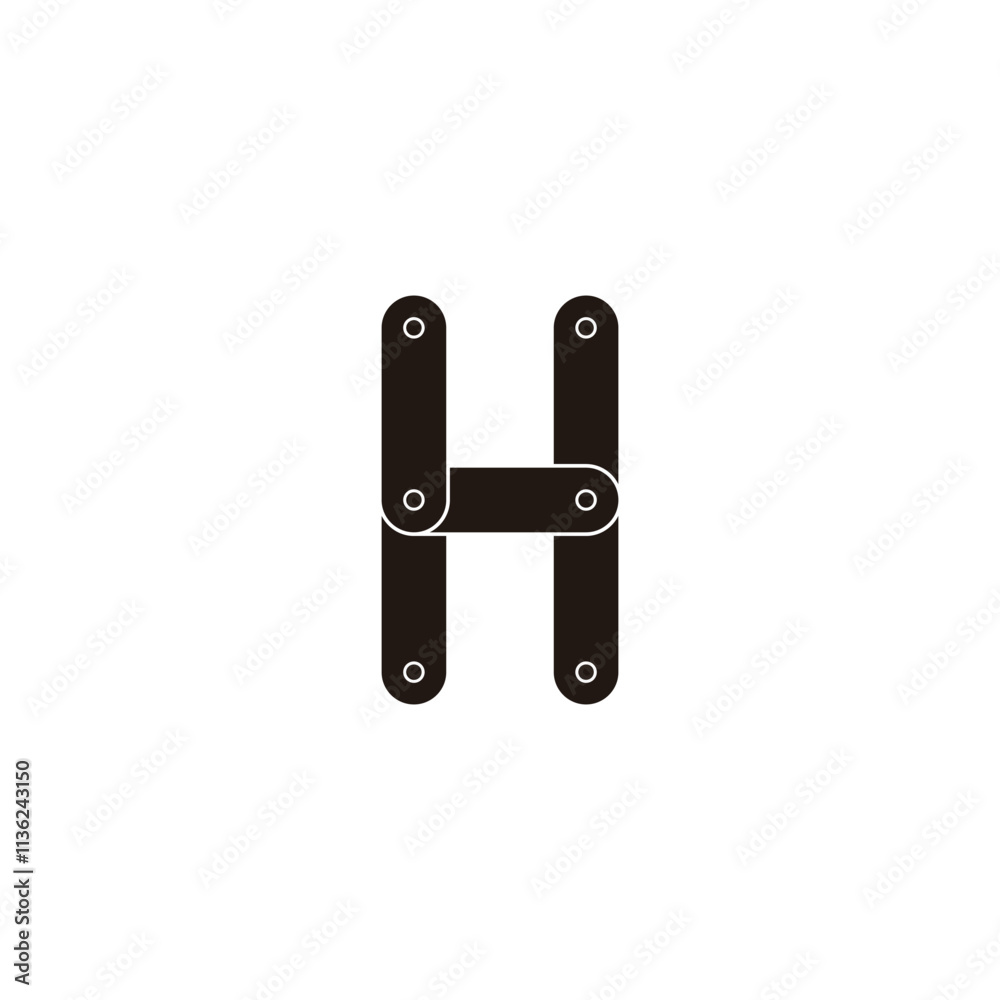 Letter H nuts and bolts geometric symbol simple logo vector Letter H nuts and bolts geometric symbol simple logo vector