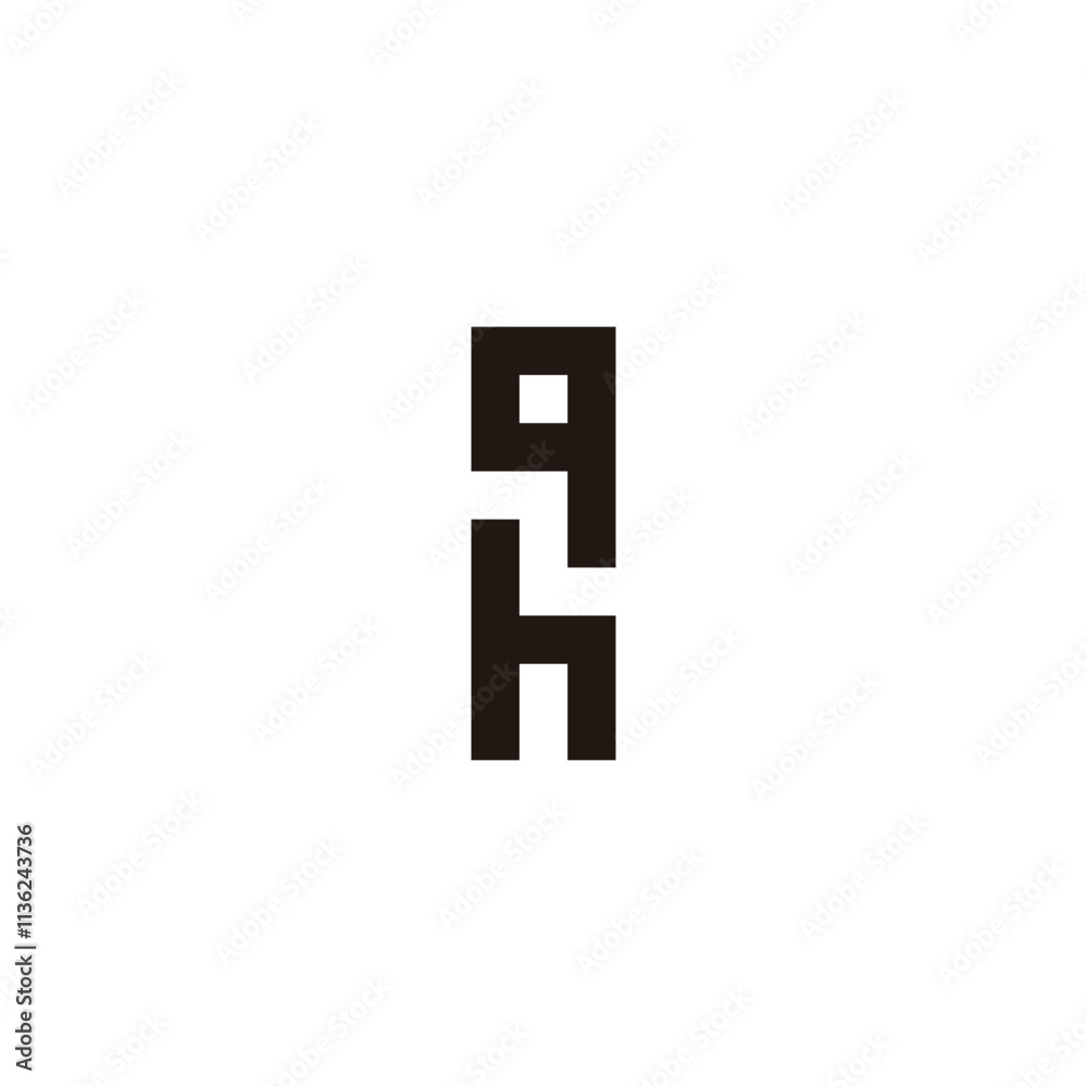Letter q, z and h square geometric symbol simple logo vector Letter q, z and h square geometric symbol simple logo vector