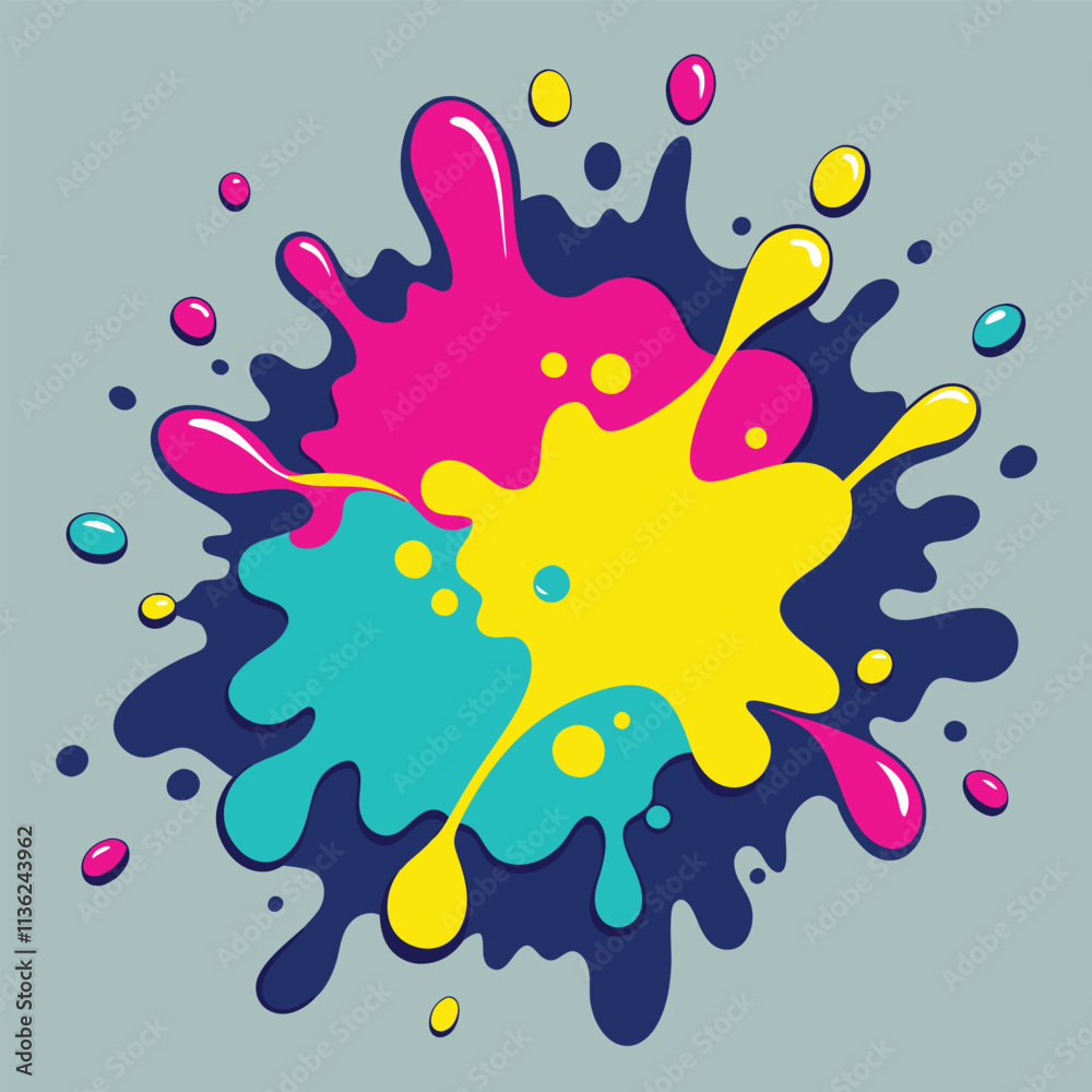 Abstract Colorful Paint Splatter, Dynamic Fluid Design, Vivid Colors. Abstract Colorful Paint Splatter, Dynamic Fluid Design, Vivid Colors.