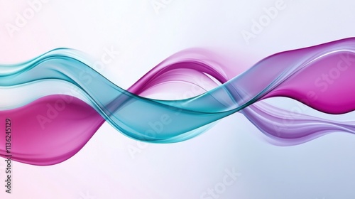 Abstract Fluid Waves an aesthetic background featuring flowing, fluid wave patterns in vibrant turquoise, magenta, and white with a glossy,