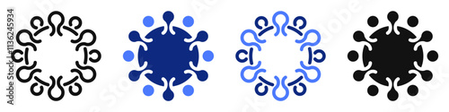 Vector icon or logo related to virus bacteria, medicine and pandemia, virology and biology. Symbol for website or app ui, logo design, illustration
